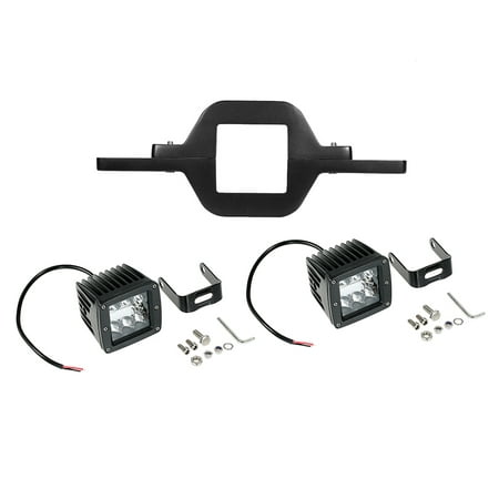 Tow Hitch Mounting Bracket Universal Tube Clamps Mount Kit with 2 LED Lights for Trailer Truck SUV RV Pick
