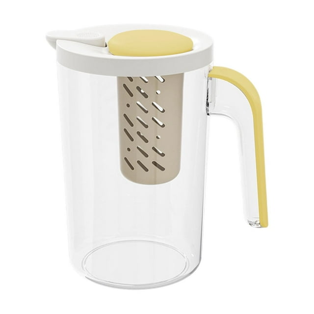 Yellow 2L Leakproof Water Kettle With Easy-Pour Spout Bpa-Free Plastic Pitcher For Iced Tea Infused Water Juice Storage #3uj9E