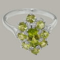 thumbnail image 5 of LBG British Made 925 Sterling Silver Natural Peridot Womens Statement Ring - 33 size options - Size 10, 5 of 6