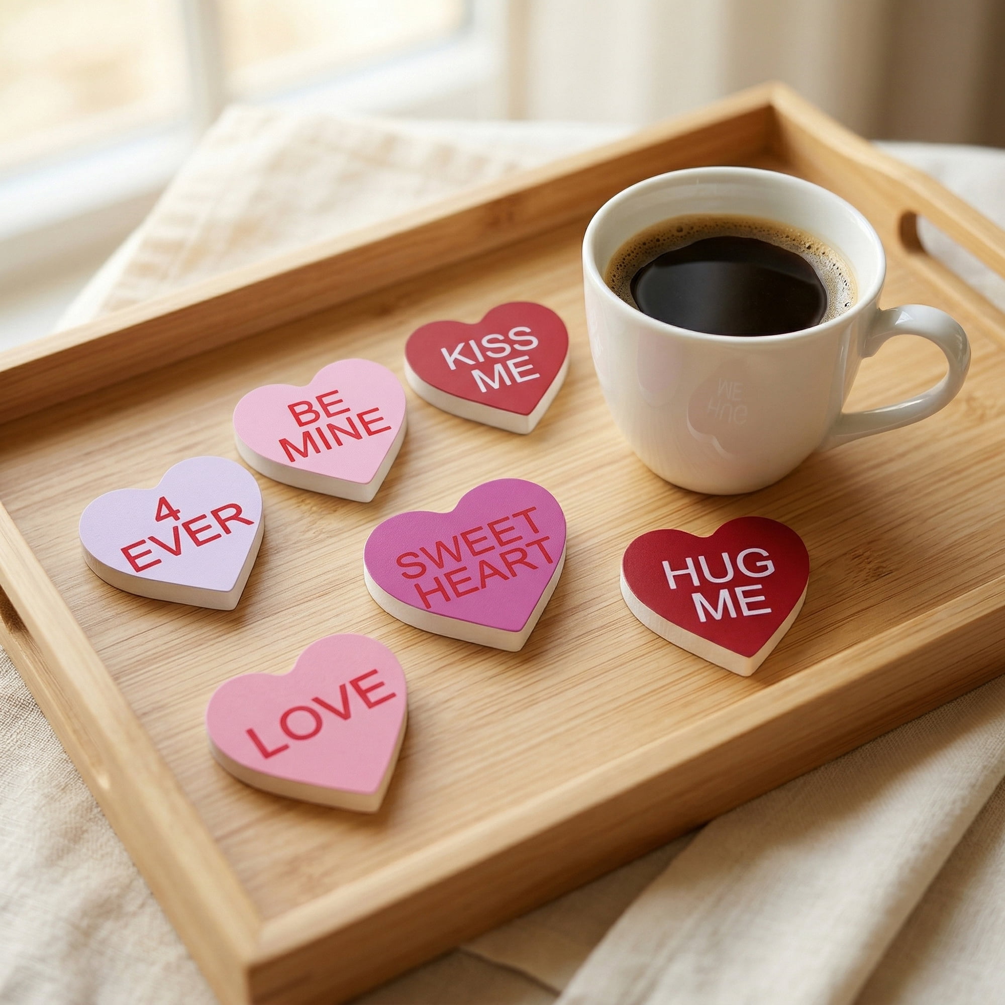 Unique Bargains Wooden Heart Signs Extra Thick Free Standing Love Ornaments Style E 2.6"H