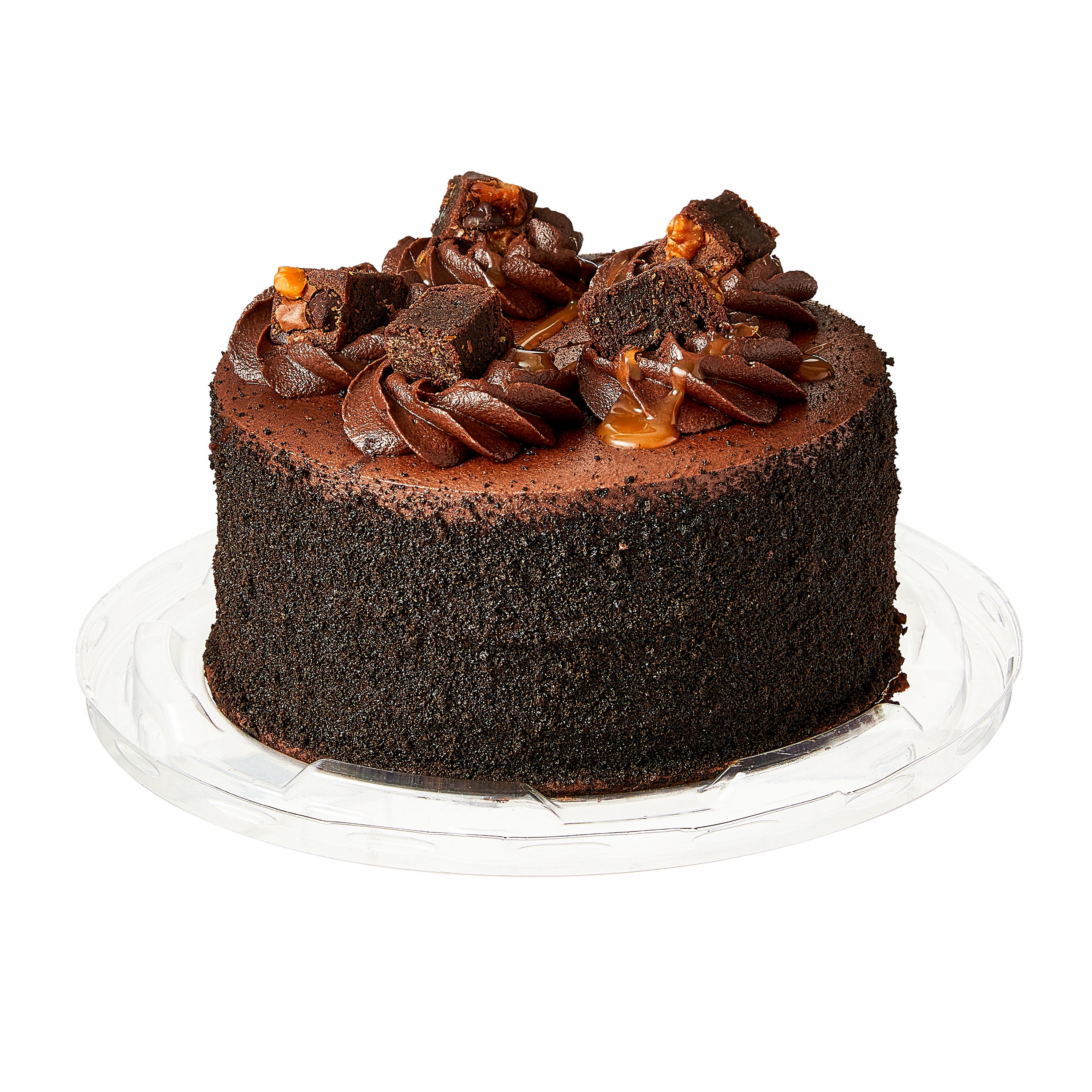 Marketside Triple Layer Chocolate Turtle Brownie Cake, 21 oz, 4.5-Inch Round (Refrigerated)