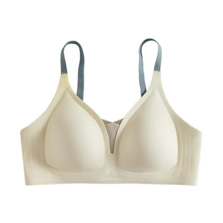 ASFGIMUJ Bras For Women Full Coverage Trackless Comfort Undergarment Summer Thin Push Up Breast Fixing Cup Top Up Sports Bra Bra Plus Size