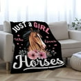 thumbnail image 4 of Just A Girl Who Loves Horses Flannel Fleece Blankets Used for Bed Sofa Couch Lightweight Cozy Warm Comfy Fluffy Microfiber Full Size Gift for Birthday SMALL-50 x40 All Season, 4 of 6