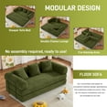 thumbnail image 5 of Wiilayok Convertible Sleeper Sofa Bed,Corduroy Modular Folding Mattress Couch with Fixed-Shape Frame,Comfy Futon Sofa Bed for Living Room, Bedroom(80",Olive Green), 5 of 9