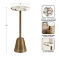 thumbnail image 5 of Kate and Laurel Tira Elegant Wavy Round Drink Table, 10 x 10 x 24, Natural Agate and Antique Brass, Vintage Scalloped Circular Mini Table with One-of-a-Kind Stone Tabletop for Indoor Plant Stand, 5 of 8