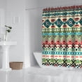 thumbnail image 2 of Boho Floral Shower Curtain 72x72 Inches - Tropical Leaves, Vintage Botanical Print, Waterproof Fabric for Chic Bathroom Decor, Modern Farmhouse & Bohemian Style, 2 of 5