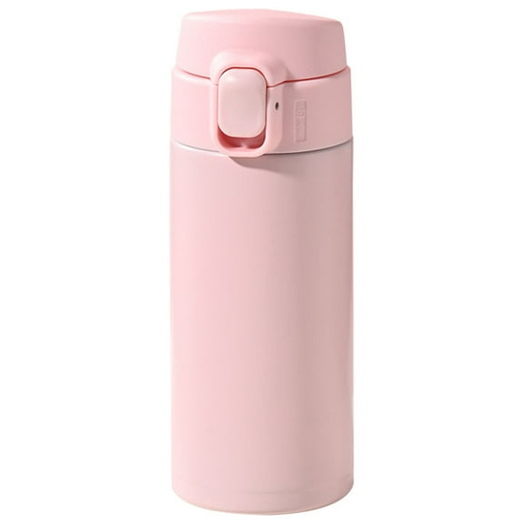 Btomtd 11oz Portable Stainless Steel Water Cup with Handle, Insulated Tumbler and Water Bottle with Bounce Cover for Men and Women, Fashionable Travel Mug, Pink