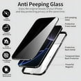 thumbnail image 2 of KOMI Magnetic Privacy Case for iPhone 16 Pro, Anti peep Magnetic Adsorption Double Side Tempered Glass Full Body Case Privacy Screen Protector Metal Titanium Frame Clear Back Phone Case Cover Purple, 2 of 7