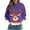 Purple, variant on Fiaer Christmas Crewneck Sweatshirts Women Reindeer Snowflake Graphic Pullover Oversized Long Sleeve Loose Fit Xmas Tops Red XL