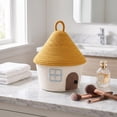 thumbnail image 3 of Woven Storage Basket with Lid, Cute House Basket, House Shape Woven Storage Basket, Sundries Container, for Bedroom and Living Room, 3 of 7