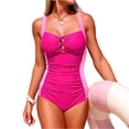 thumbnail image 3 of 2026 New Women's One Piece Swimsuits Tummy Control -Slimming Bathing Suit Neon 1 Piece Beach Outfit Sexy Sport Swim Suits, Womens One-piece Bikini Swimsuit, Athletic Swimwear (Hot Pink, Small), 3 of 7