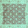 thumbnail image 1 of Ahgly Company Indoor Square Oriental Light Blue Modern Area Rugs, 5' Square, 1 of 4