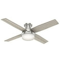 thumbnail image 2 of Hunter - Dempsey Indoor Low Profile Ceiling Fan With Light, Remote, 52-inch, Brushed Nickel, Modern-style, 3-speed WhisperWind Motor, 50283, for Living Rooms, Bedrooms, 2 of 15