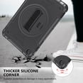 thumbnail image 3 of Dteck Rotating Hand Strap Shockproof Case for Samsung Galaxy Tab A9 Plus 11 Inch Tablet Case with Screen Protector Soft TPU Film, Black, 3 of 7