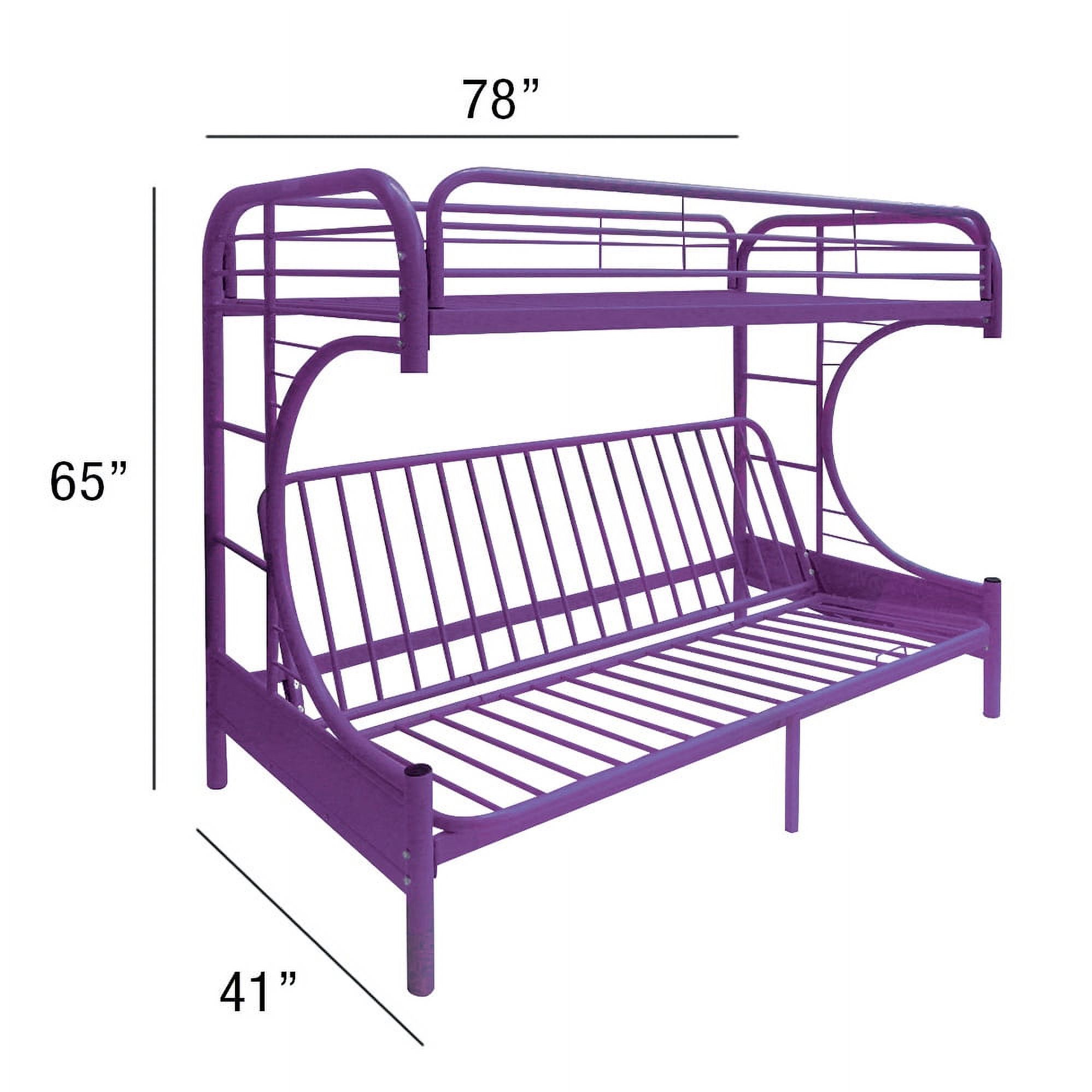 ACME Furniture Eclipse Twin over Full and Futon Bunk Bed in Purple - image 2 of 5