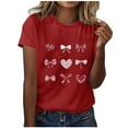 thumbnail image 3 of RKSTN Valentines Gift Valentine Shirts for Women Oversized Crewneck Valentine's Day Graphic Print Short Sleeve T Shirts Pullover Top Womens Casual Round Neck Plus Size Loose Comfy Summer Tee Shirts, 3 of 6