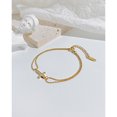 thumbnail image 5 of Pulsera de cadena de eslabones con dije de cruz para mujeres adolescentes, ajustable, dorado TUNC Sencillez, 5 of 5