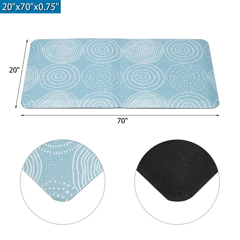Kepooman Kitchen PVC Comfort Foam Mats for Home Office, 24" x 70", Cyan Kepooman Kitchen PVC Comfort Foam Mats for Home Office, 24" x 70", Cyan