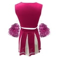 thumbnail image 5 of Riforla Cheerleading Student Sports Day Cheerleading Competition Dress Top Skirt Set Hot Pink XL, 5 of 5