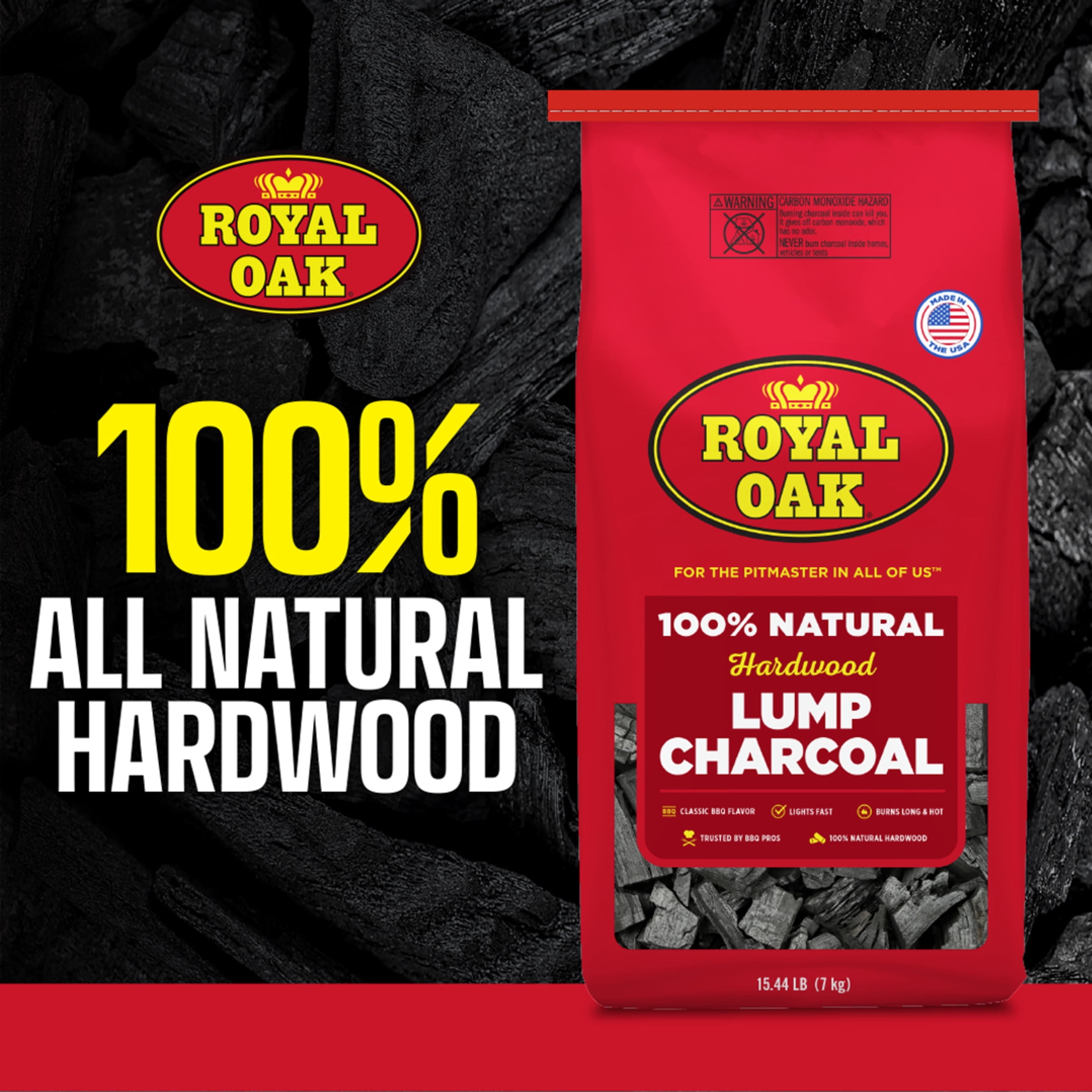 Royal Oak 100% All Natural Hardwood Lump Charcoal, 15.4 lbs