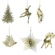 thumbnail image 1 of Colgante pequeño para decoración de árbol de navidad, alce, estrella, copo de nieve, dorado y plateado, galvanoplastia, 1 of 6