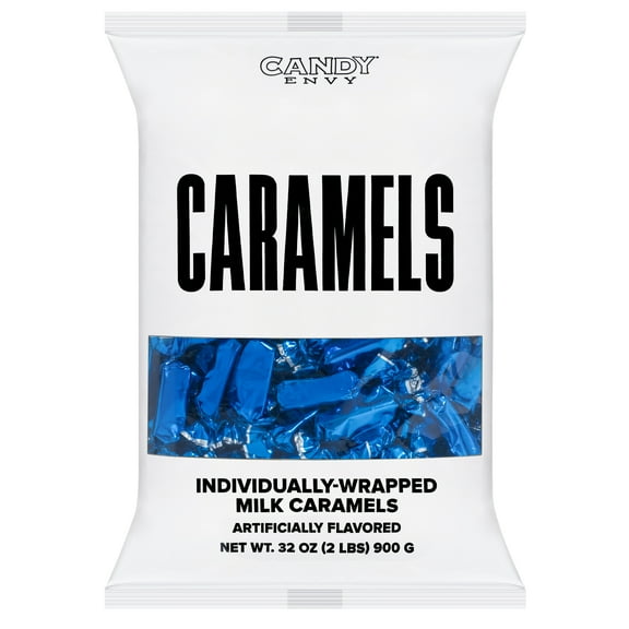 Candy Envy Navy Blue Individually Wrapped Caramels - 2 Pound Bag