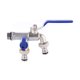 thumbnail image 2 of Grifo de salida doble de 1/2 pulgada Conector de manguera de latón Grifo de válvula de jardín (Azul) Likrtyny Libre de BPA, 2 of 8