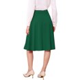thumbnail image 3 of INSPIRE CHIC A-Line Midi Pleated Skirt for Women's Vintage Work High Waist Flare Business Skirts XL Dark Green, 3 of 6
