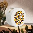 thumbnail image 6 of Yiaed Sunflower Cow Print Travel Jewelry Case Bridesmaid Gift Boxes Jewelry Travel Organizer Small Round Jewelry Box Mini Storage-White, 6 of 7