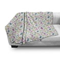 thumbnail image 3 of Cartoon Soft Flannel Fleece Throw Blanket, Funny Habitat Nursery Concept with Pleasant Flying Birds Blooming Flowers Hearts, Cozy Plush for Indoor and Outdoor Use, 60" x 80", Multicolor, by Ambesonne, 3 of 6