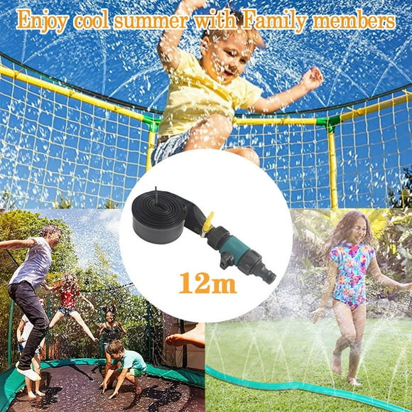 Juguete de agua para aspersores de trampolín al aire libre | Manguera de PE de alta resistencia | Ajuste ajustable para redes de trampolín | Conector a prueba de fugas de conexión rápida | Manguera