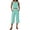 Light Blue, variant on Women's Two Piece Set Sleeveless Crop Top and High Waist Culottes Cotton Linen Blend Loungewear Casual Summer Matching Set for Vacation Olive Green M