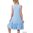thumbnail image 3 of TheLovely Women & Plus Relaxed Fit Round Neck Ruffle Hem Sleeveless Midi Summer Dress w/Side Pockets, 3 of 4