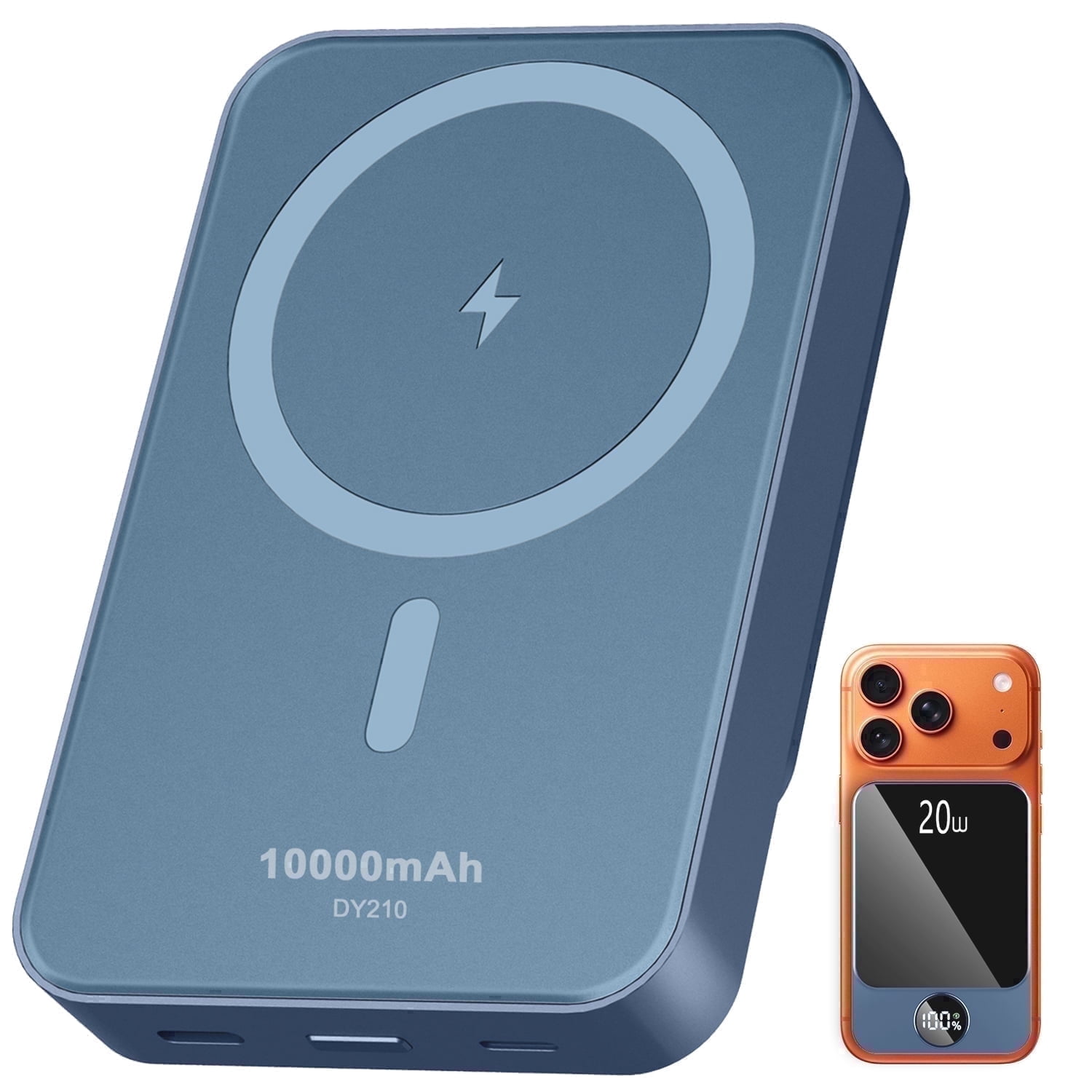 Magnetic Wireless Portable Charger, 10000mAh Power Bank with PD20w Fast Charging, USB C in&Out Battery Pack, Compatible with Mag-Safe for iPhone 17/16/15/14/13 Series, Samsung, Android, and More
