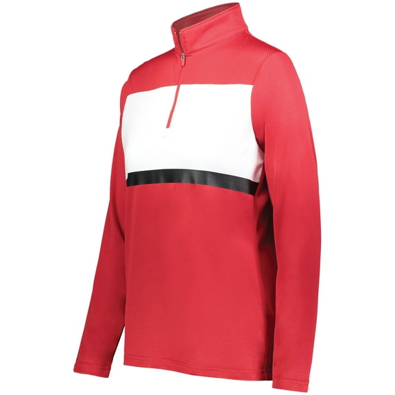 Holloway Sportswear S Womens Prism Bold 1/4 Zip Pullover Scarlet/White 222791