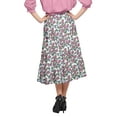 thumbnail image 4 of Moomaya Cotton Skirt With Elastic Pull-On Waist Printed Flared Skirt Summer Wear, 4 of 5