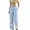Light Blue-Pants for Women, variant on Women Linen Summer Pants Dandelion Pattern Wide Leg Pants Drawstring High Waist Beach Trousers with Pockets
