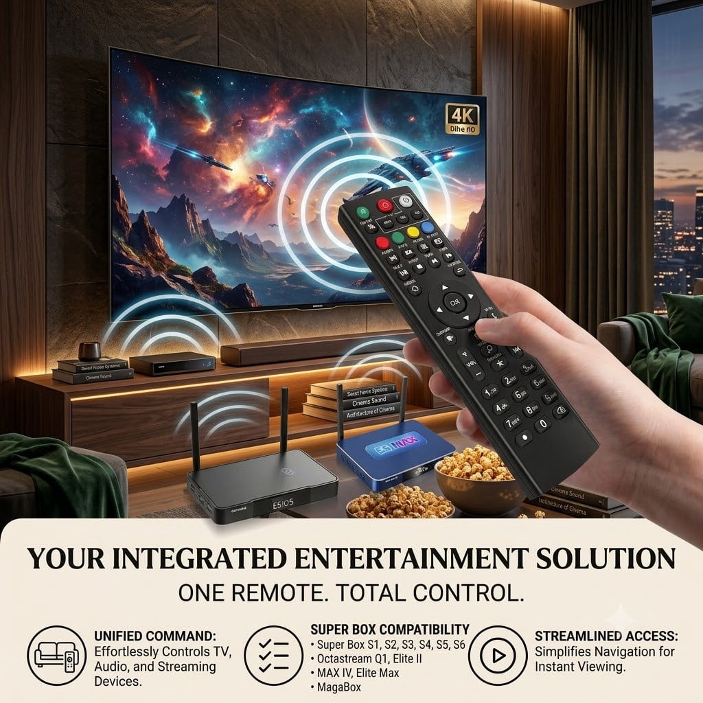 Superbox Remote Control Compatible with Octastream Q1, Elite II, MAX IV, and Superbox S1, S2, S3, S4, S5 Pro, S5 Max