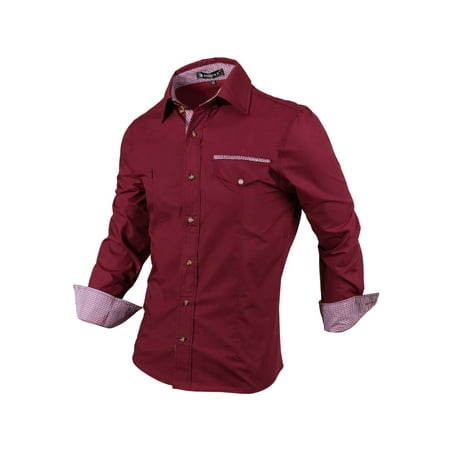 - Unique Bargains Men's Plaid Point Collar Button Down Long Sleeve Slim Fit Shirts
