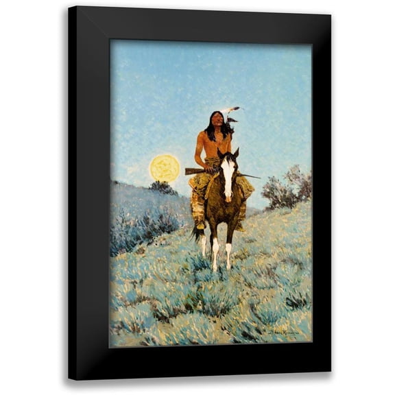 Remington, Frederic 11x14 Black Modern Framed Museum Art Print Titled - The Outlier