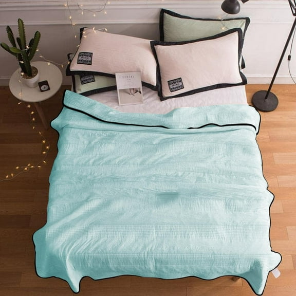 Xoxingysm Four-Piece Set Solid Color Silk Conditioning Blanket Cool Summer Quilted Blanket Absorbs Body Heat to Keep You Cool