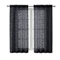 thumbnail image 4 of OVZME Leila Sheer Black Curtain 54 Inch Length 2 Panels Set, Soft Small Window Curtain with Clip Leaf, Rod Pocket Cortinas Para Ventanas Panels for Bedroom Living Room, 40Wx54L Inch, Black, 4 of 7
