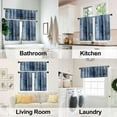 thumbnail image 3 of Blue Kitchen Curtains Tiers and Valances Set 3 Piece for Windows Grey Kitchen Window Curtains Set,Modern Abstract Art Valances for Living Room(36" Tiers Set), 3 of 5
