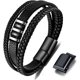 thumbnail image 1 of Pulsera de cuero negro para hombre - Regalo Hombre 19cm, 1 of 5