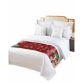 thumbnail image 2 of Red Christmas Bed Runner for Cal. King Size Bed, Snowman Bear Xmas Tree Snowflake Bedspread Protector Slipcover Bed Scarf for Foot Bed Runners & Scarves for Bedroom Hotel Wedding Room 94x20 Inches, 2 of 6