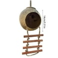thumbnail image 3 of Handmade Birdhouse From Recycled Coconut With Ladder Feeder Station Nesting For Small Birds And Garden Shelter For, 3 of 7