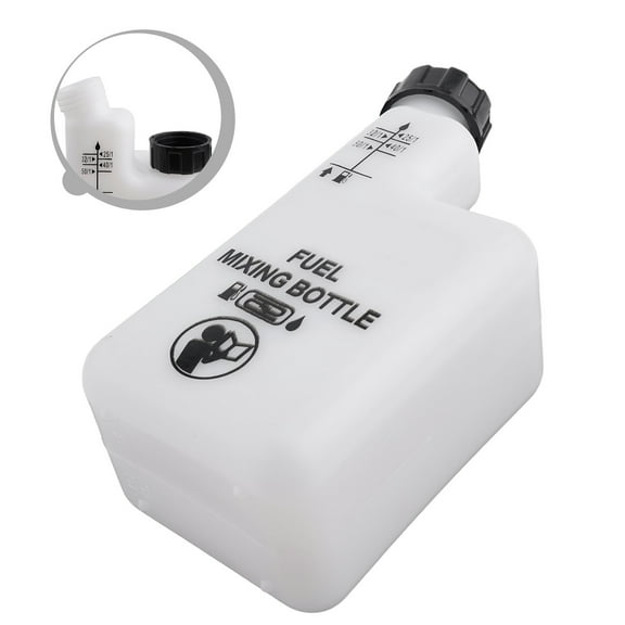 Dleadar 2 Stroke Fuel Oil Mixing Bottle 1 Liter for Chainsaws Brushcutters with Ratio Markings 50:1 40:1 32:1 25:1 White Plastic Container for Garden Machinery