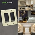 thumbnail image 3 of ENERLITES Decorator Light Switch or Receptacle Outlet Wall Plate, Size 2-Gang, Unbreakable Polycarbonate Thermoplastic, UL Listed, 8832-A, Almond, 3 of 5