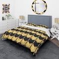 thumbnail image 3 of Designart 'Golden Luxury Metallic Geometrics V' Mid-Century Modern Duvet Cover Set, 3 of 4