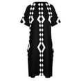 thumbnail image 4 of Vestido holgado con bolsillos para mujer traje Retro de 1960 pulgadas blanco y negro ropa de verano, 4 of 6